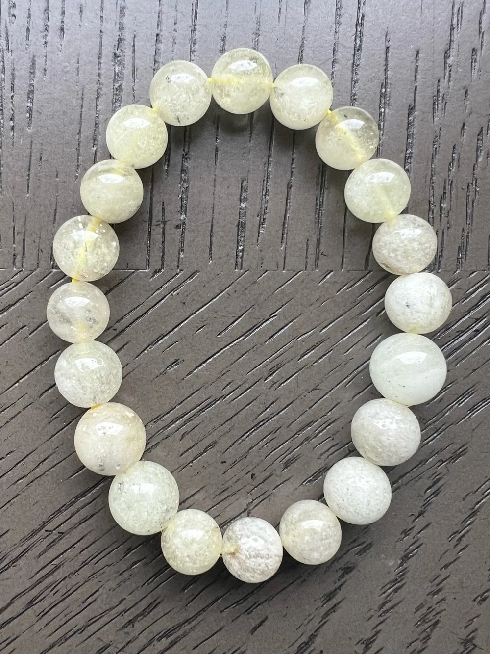 Libyan Desert Glass bracelet 9-10mm SIZE 6.5’ ( See Pictures)